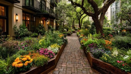 Obraz premium Urban garden walkway