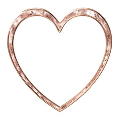 Obraz premium Rose gold heart shaped frame with textured inlay a romantic design element