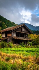 Fototapeta premium Abandoned farmhouse in valley