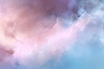 Abstract soft pastel clouds blending pink, purple, and blue hues in a dreamy sky background