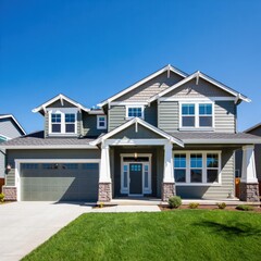 modern house with blue sky