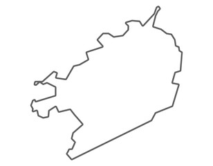 Anakapalli district gray line map Andhra pradesh, india