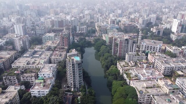 Aerial view of the city of Dhaka 