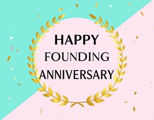 Golden wreath celebrating an anniversary