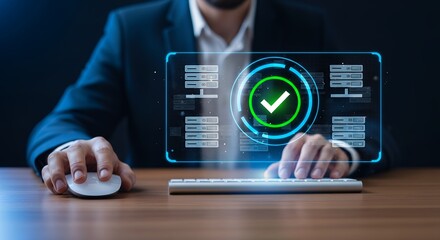 Business Data Analysis with Successful Verification Check  Digital Interface Showing Positive Results for Financial Reporting and Analytics