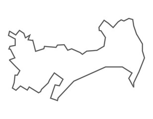 Bapatla  district gray line map Andhra pradesh, india