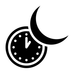 Night Time Vector Glyph Icon Design