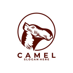 Camel head logo design vector template