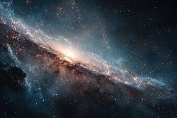 Fototapeta premium Cosmic nebula, swirling galaxies