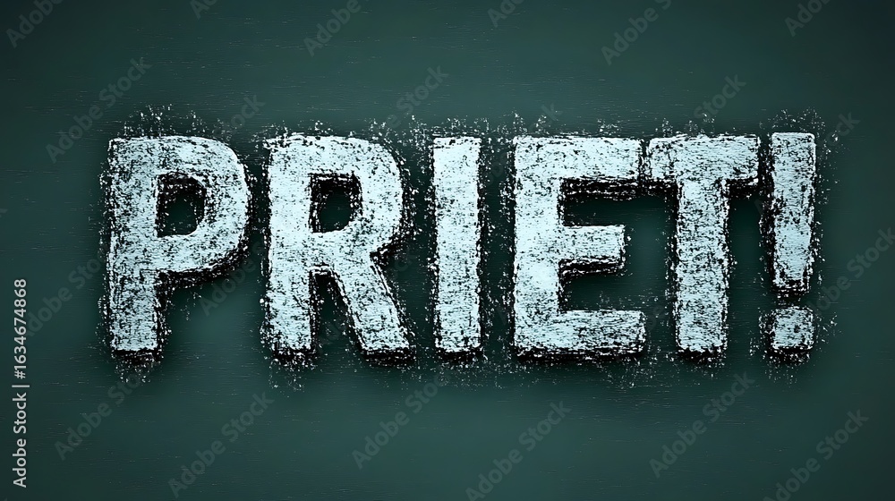 Poster text design with a textured, chalky effect.