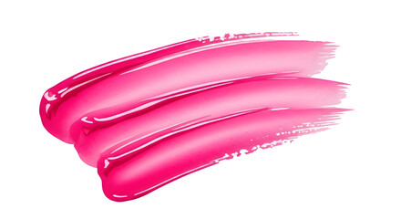 A smear of bright pink lip gloss on black space    .ai generative, transparent background, white background. isolated on white background, png, jpeg, jpg.