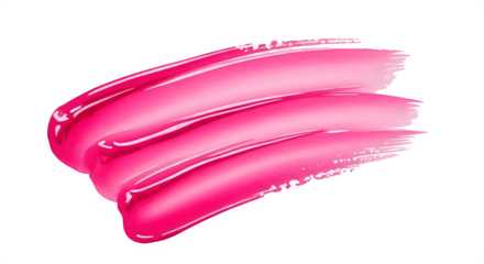 A smear of bright pink lip gloss on black space    .ai generative, transparent background, white background. isolated on white background, png, jpeg, jpg.