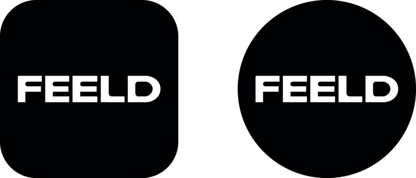 Feeld Square and Circle Black Logo Dual Style Vector Icon for UI UX Projects