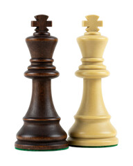 Black and white chess kings. Cut out PNG