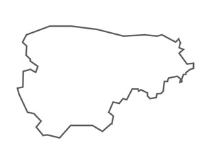 Kurnool district gray line map Andhra pradesh, india