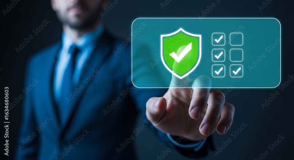 Aufkleber cybersecurity shield protection concept business security data safety digital defense verification a