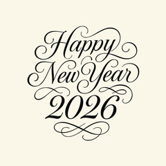 Clean and modern happy new year 2026