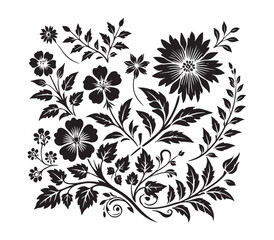 Elegant Floral Vine Set, Flowers