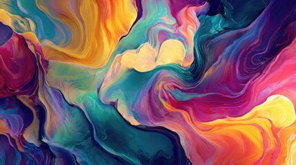 Abstract swirling paint textures in vibrant colors (1)