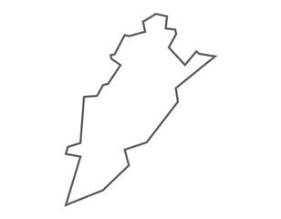 Visakhapatnam district gray line map Andhra pradesh, india