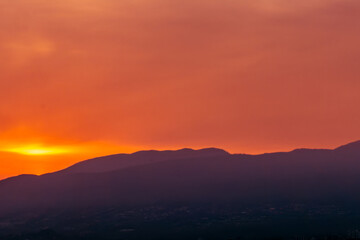 Sunset and sunrise views from Concord Brentwood Hillside East tower in Burnaby, BC, Canada