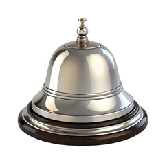 Elegant silver service bell ready for use in a restaurant, hotel, or other hospitality setting