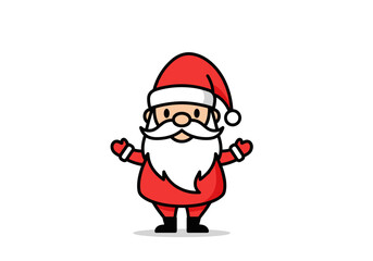 Happy santa claus character greeting with open arms and festive spirit