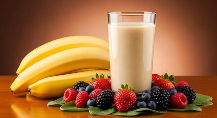 Delicious Banana Berry Smoothie Refreshing Healthy Drink