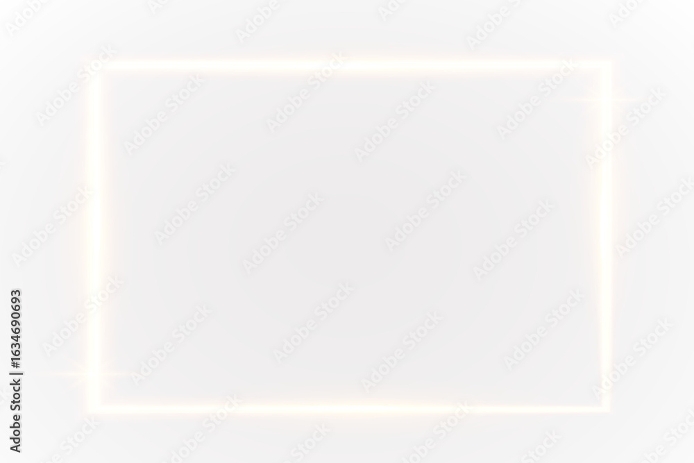 Aufkleber golden glowing frame on light background. shiny luminous border with elegant soft light effect.