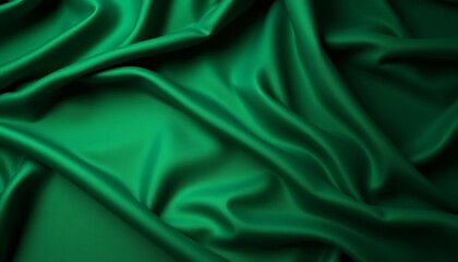Obraz premium Deep emerald green fabric backdrop, subtly textured , pattern, visual