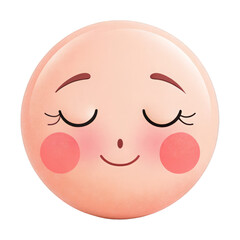 Fototapeta premium Serene emoji with closed eyes conveying calm, relaxation, and inner peace, perfect for social media and wellness content