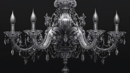 Detailed rendering of a crystal chandelier.