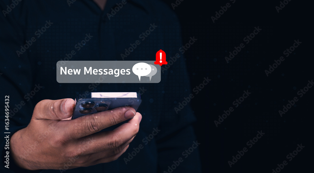 Aufkleber a hand holds a smartphone displaying a 