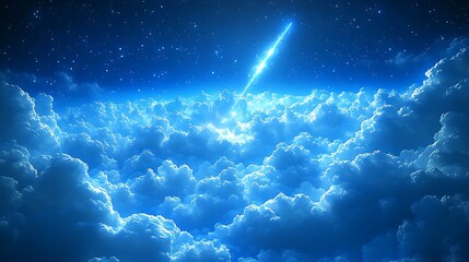 Celestial cloudscape at night.