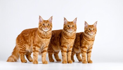 Obraz premium Diverse Group of Cats Posing Against Blue Background in Two Rows.