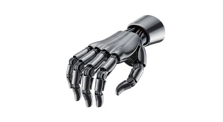 A metallic robot hand on a black background    .ai generative, transparent background, white background. isolated on white background, png, jpeg, jpg.