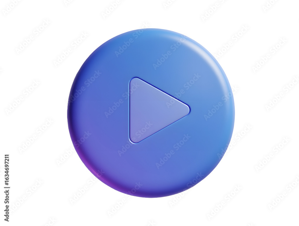 Fototapete play button: a captivating rendering of a play button. the button rendered in 3d, evoking a sense of