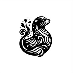 Obraz premium Tribal seal illustration on white