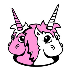 2 Unicorn Girls Team Pretty Ground Hole Friends