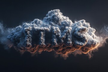 Cloud formation resembling cloud computing technology with the letters ITMS in a dramatic sky at sunset