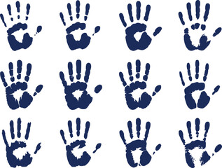 A Variety of Handprints Artistically Arranged in a Grid Pattern Displaying Unity and Diversity with a Touch of Artistic Flair