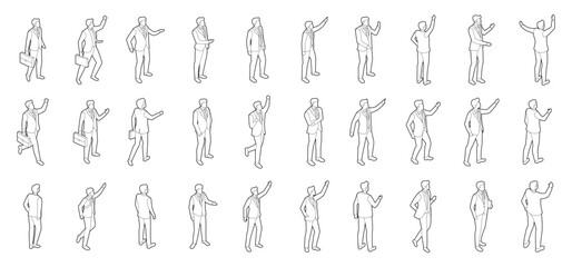 people walking set of people moving in perspective