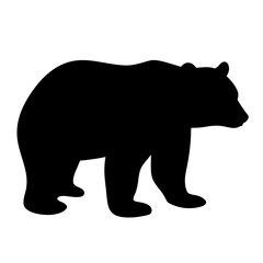 Black silhouette of a bear walking as a vector graphic image