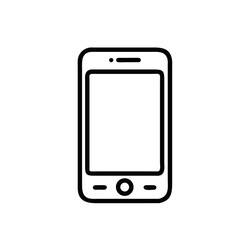 Simple outline icon of a smartphone with a blank screen on white background