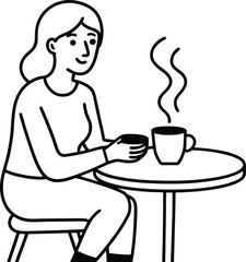 two people sitting at a table with drinks and food