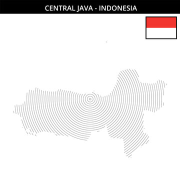 Geographical map of Central Java Indonesia highlighting the region