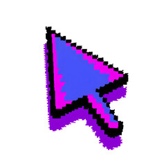 Digital cursor: Capturing a simple and essential symbol, a digital cursor, rendered with a retro aesthetic, its color evokes feelings of technology and progress