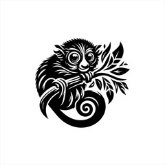 Tarsier on a branch illustration