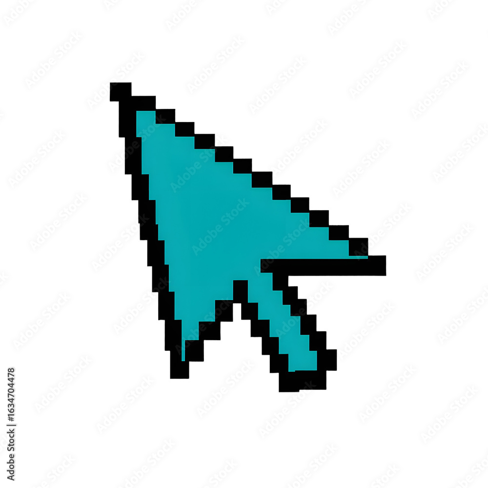 Fototapete click into focus: a digitally rendered teal-colored cursor, its form capturing the essence of digita