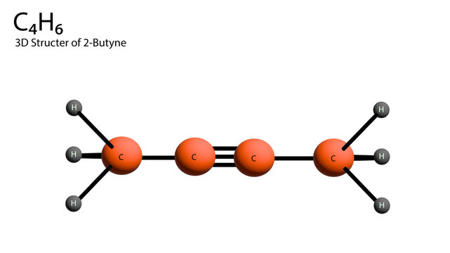3D Structure of 2-Butyne